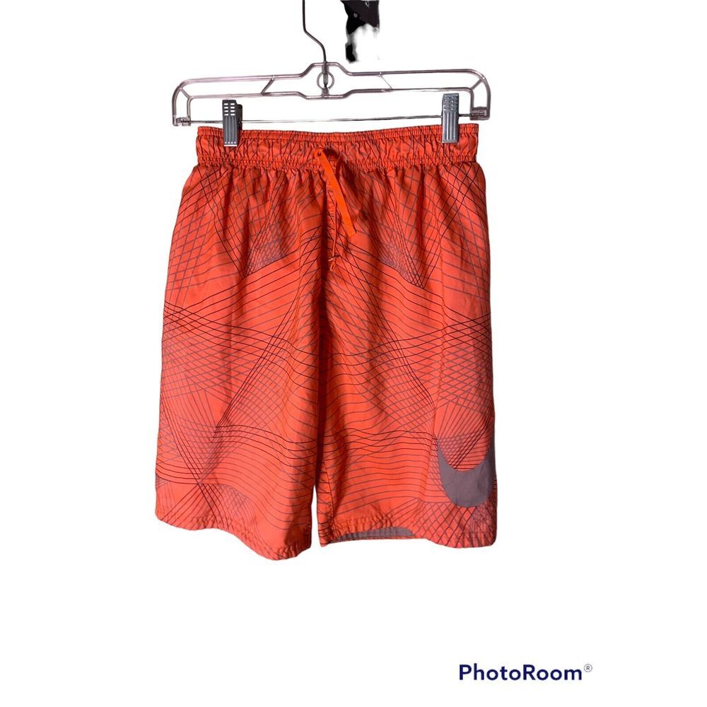 NIKE Stretch Waist Orange Print Activewear Shorts Boy's Size XL 13-15‎ yrs